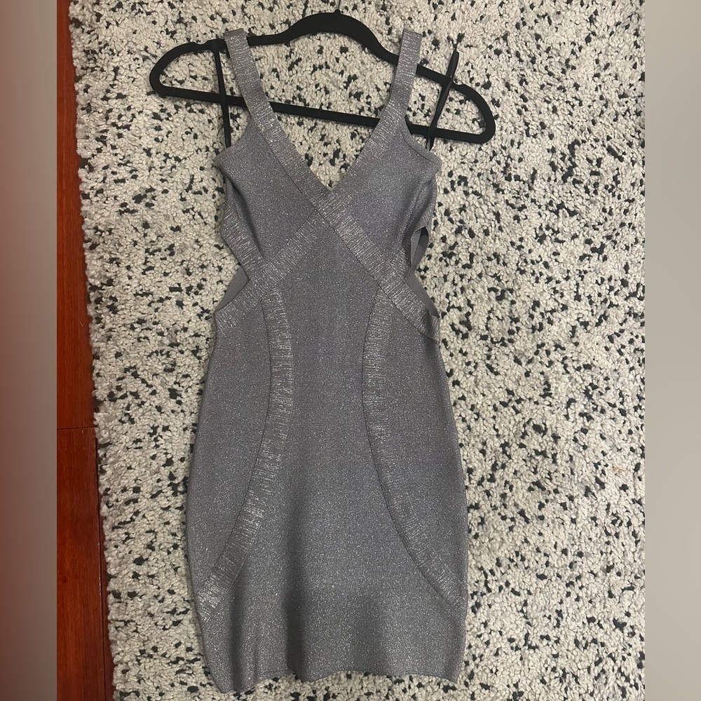 BEBE silver dress